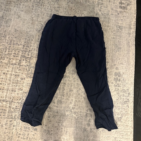 Caslon Tie Waist Midnight Blue Linen Pants Size L - Picture 4 of 4